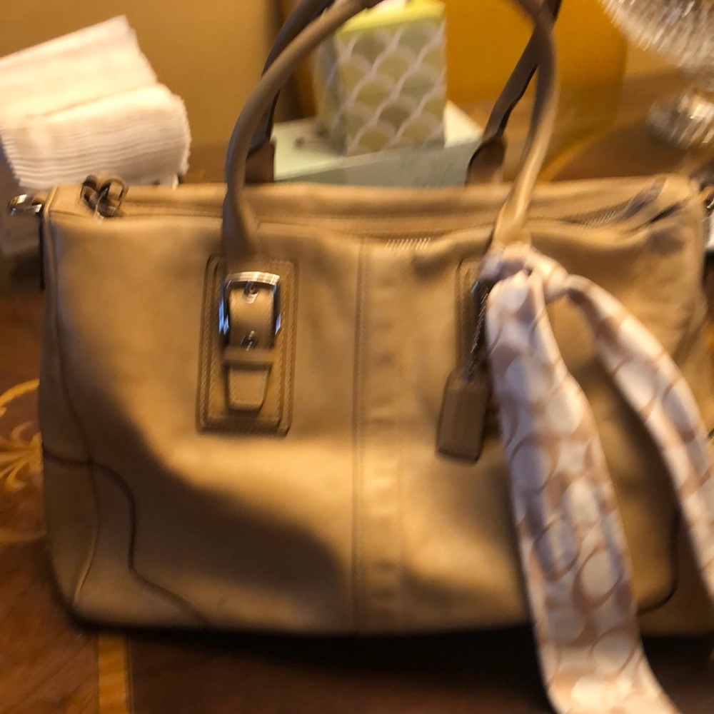 Fine leather light tan Coach satchel